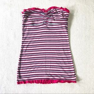 Energie | Strapless Top | Pink Ruffled Edges